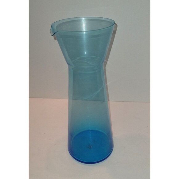 Retro Blue Glass Beaker Carafe Pitcher by Roost San Francisco 9 3/4"  tall - Picture 4 of 6